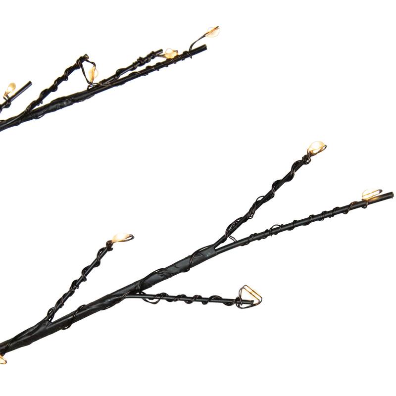 7' Matte Black Tree Warm White LED Copper Wire Lights