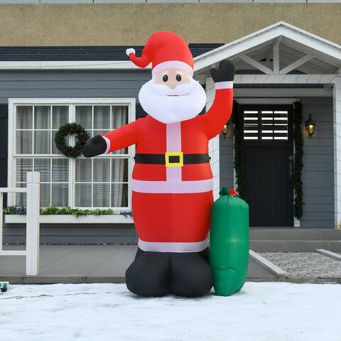 HOMCOM 8' Santa Inflatable Christmas Decoration with Gifts