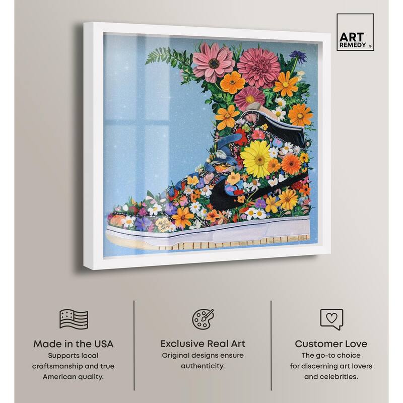 Blooming Floral Sneaker Shadowbox by Art Remedy
