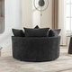 preview thumbnail 34 of 57, Roomfitters Modern 360° Swivel Barrel Chair with Hidden Storage Ottoman, Chenille Upholstery and Four Pillows
