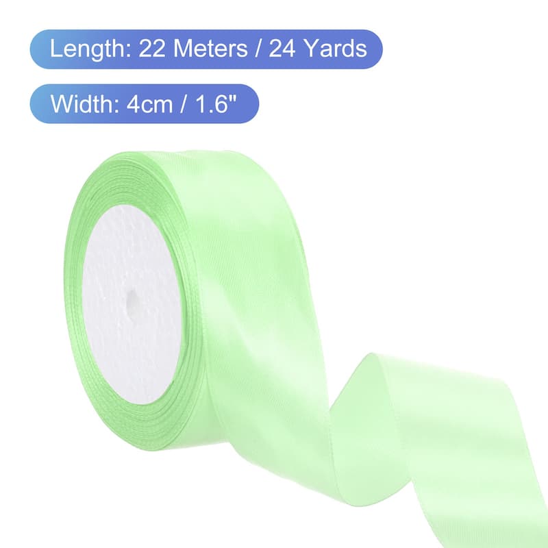 24 Yards Satin Ribbon Polyester for Gift Decoration - Fruit Green