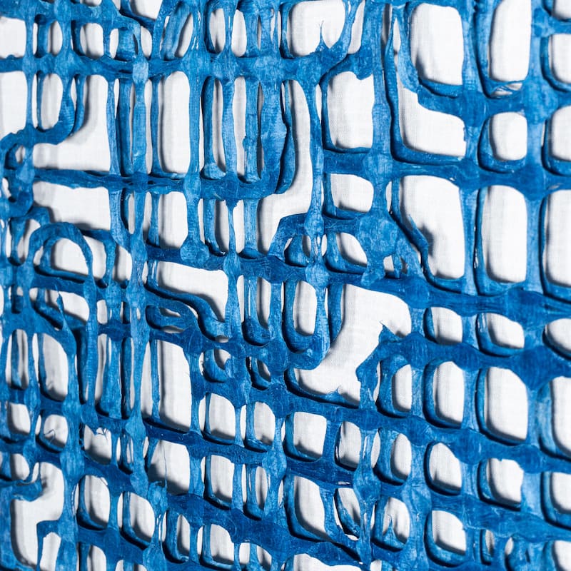 HUJI Blue Papier-Mache Shadow Box Wall Decor