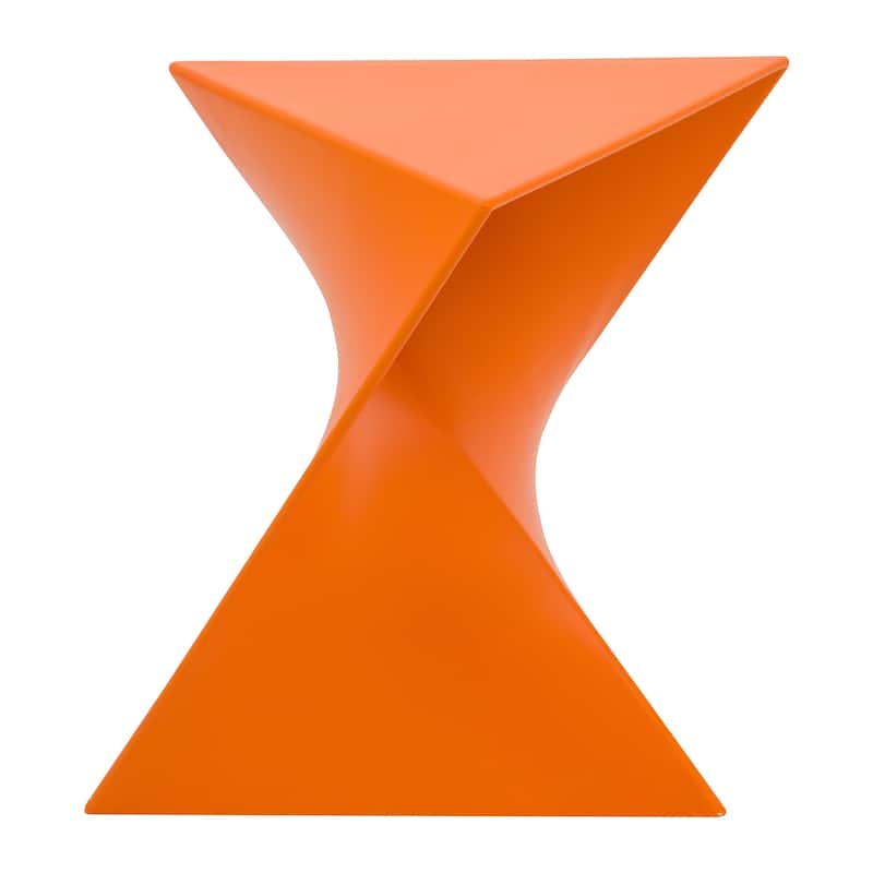 LeisureMod Randolph Modern Side Table - Grey - 15.5 x 17 x 17 - Set of 2 - Orange