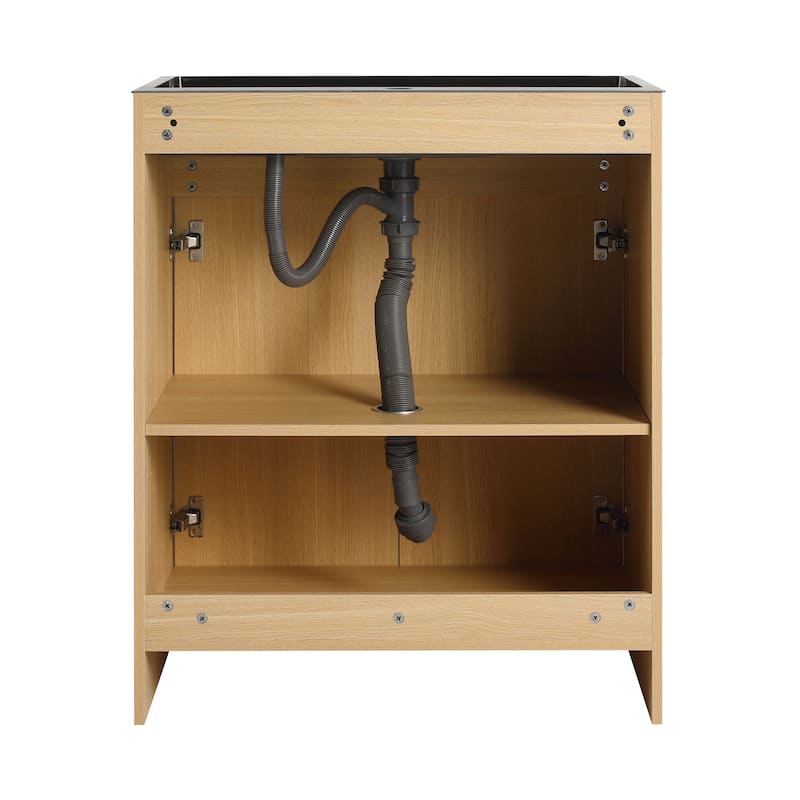 Malwee 28" FreeStanding Bathroom Vanity with Stainless Steel Sink, Floor Stand Bathroom Vanity with Flexible Drain Pipe