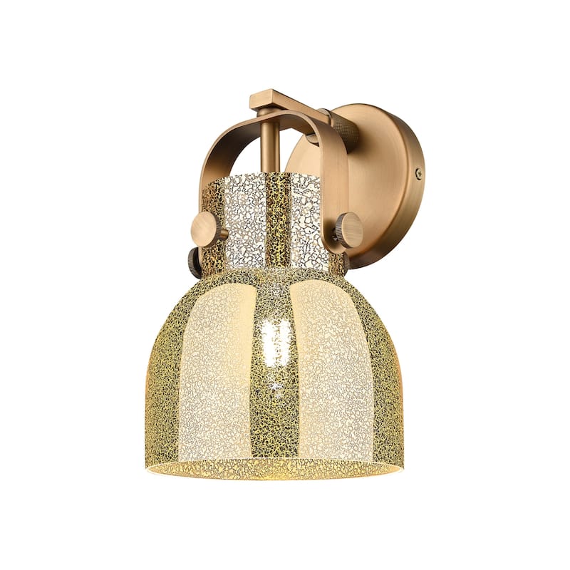 Innovations Lighting 423-1W-11-7 Pilaster II Bell Sconce Pilaster II - Brushed Brass / Mercury
