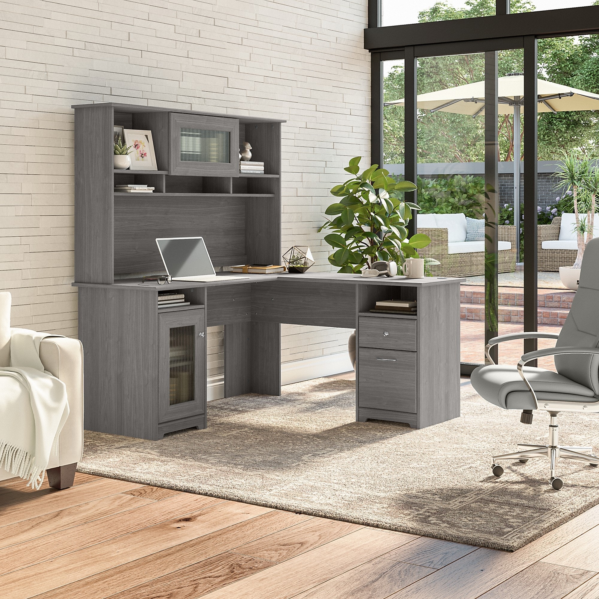 Bush industries top corner desk storage