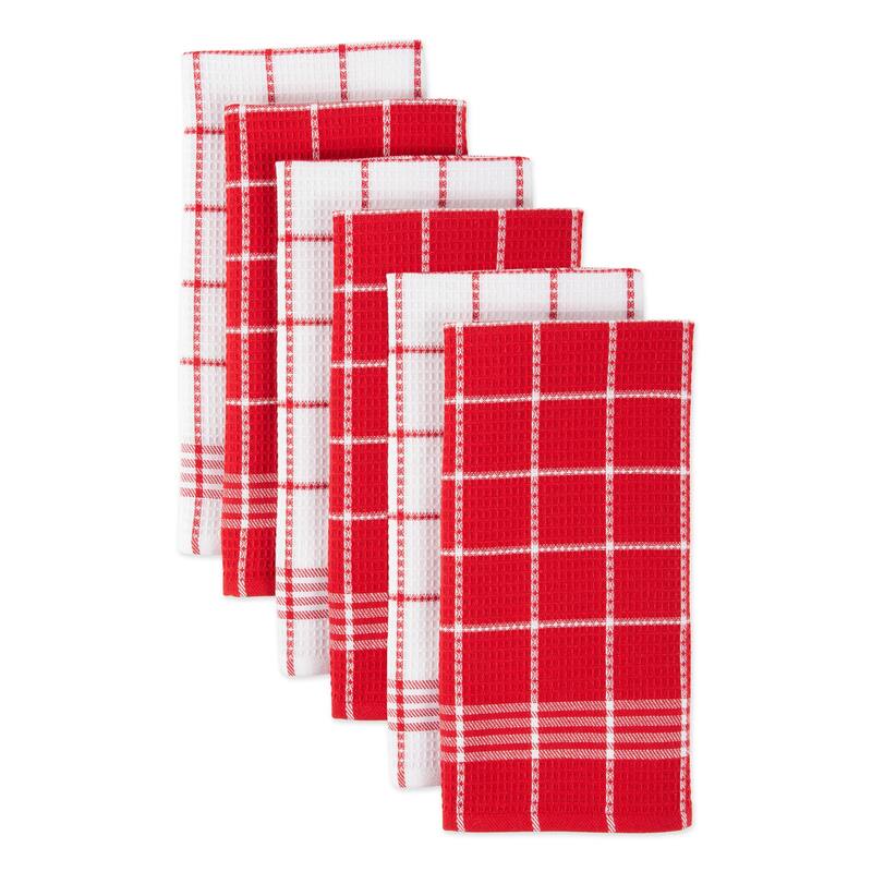 J&M Eggplant Waffle Weave Dishtowel (Set of 6)