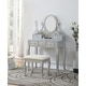 preview thumbnail 7 of 18, Roundhill Furniture Copper Grove Watt Wood Makeup Vanity Table and Stool Set