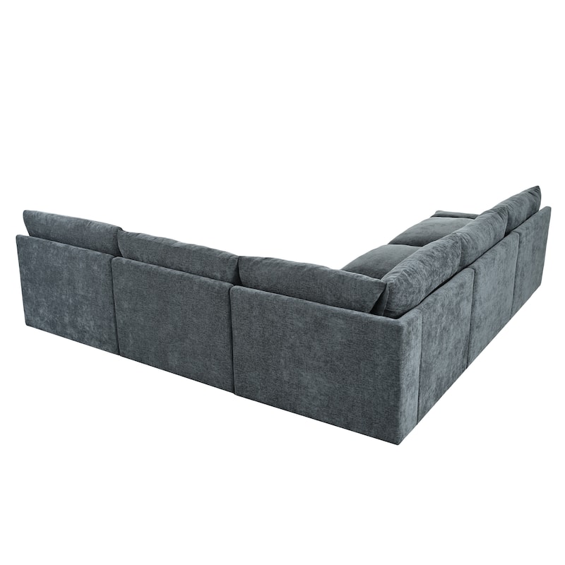 115.5" L Shaped Couches for Living Room, Sectional Couch with Hidden Storage Compartments, Polyester Modular Sofa for Apartment