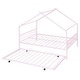 preview thumbnail 11 of 28, Full Size Metal House Bed with Twin Size Trundle