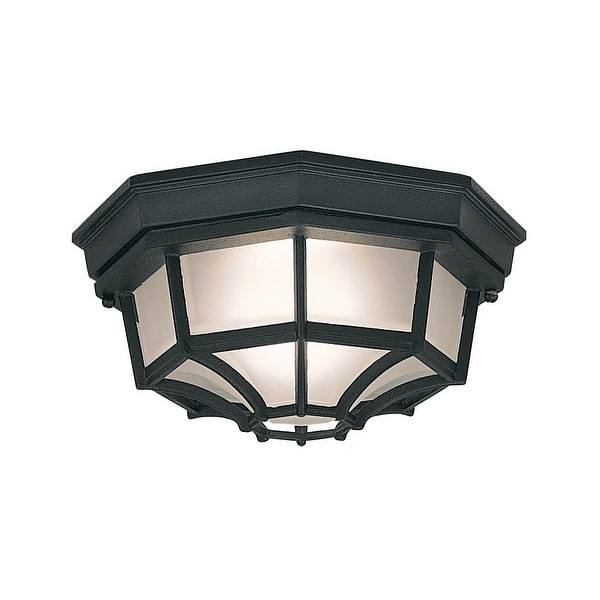 slide 1 of 1, Designers Fountain 1 Light 10" Flush Mount Marine Style Lantern Black