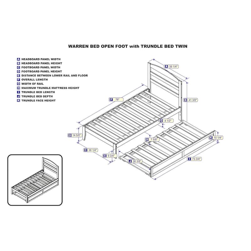 Warren Solid Wood Platform Bed with Twin Trundle