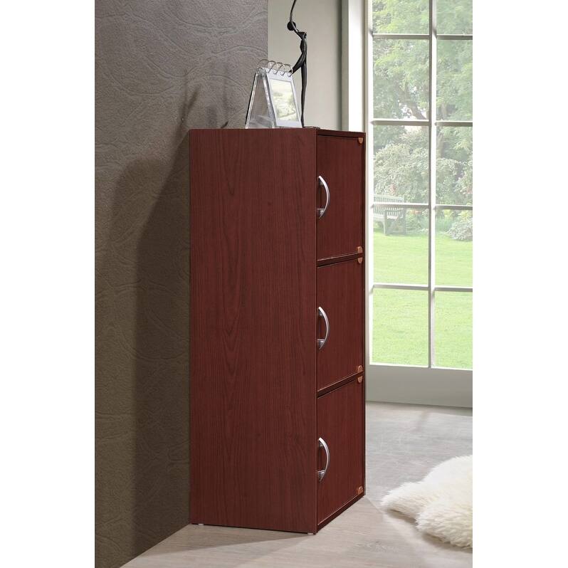 Hodedah 3-Shelf, 3-Door Bookcase