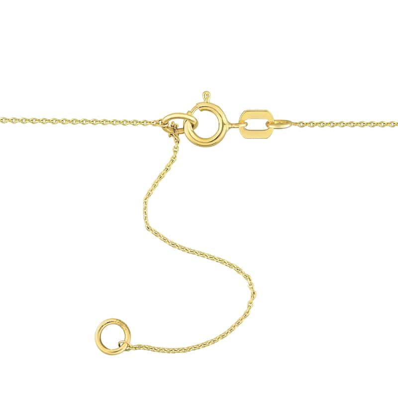 Miadora 3mm Cultured Freshwater Pearl 1/10ct TDW Diamond Station Necklace 10k Yellow Gold