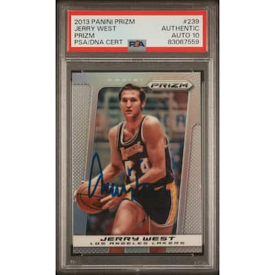 Jerry West 2013 Panini Silver Prizm Signed Card #239 Auto Graded PSA 10 83067559 - 8'6" x 11'6"