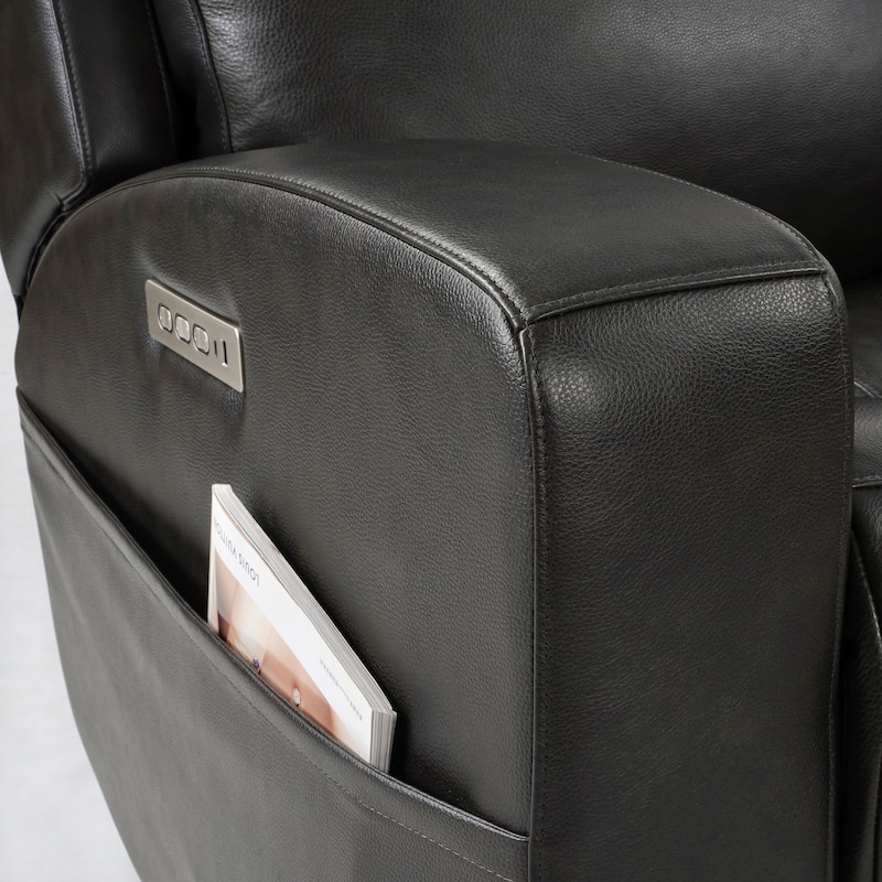 Genuine Leather Electric Recliner Loveseat Power Reclining Loveseat with Storage, USB Charge Port for Living Room