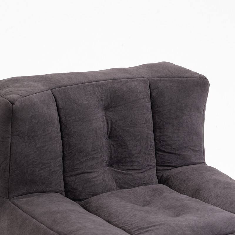 Fluffy Bean Bag Beanbag Chair with Memory Foam and Footrest