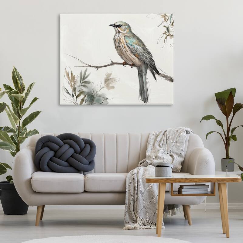Stupell Stoic Bird Wildlife Study Canvas Wall Art Design By LSR Creative Studio