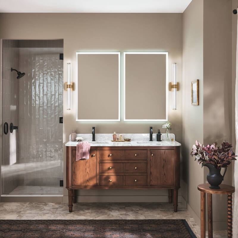 Kichler 55196LED Laurene 2 Light 27" Wide LED Vanity Light with Clear
