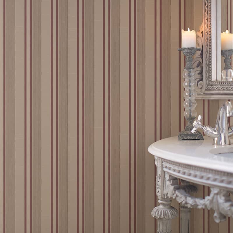 Galerie Wallcoverings Palazzo 2 Collection Silky Stripe Vinyl on Non-woven Matte Wallpaper Roll