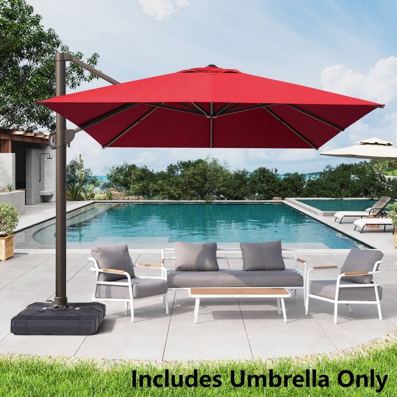 10x12.5 FT Outdoor Patio Cantilever Umbrella 360 Degree Rotation
