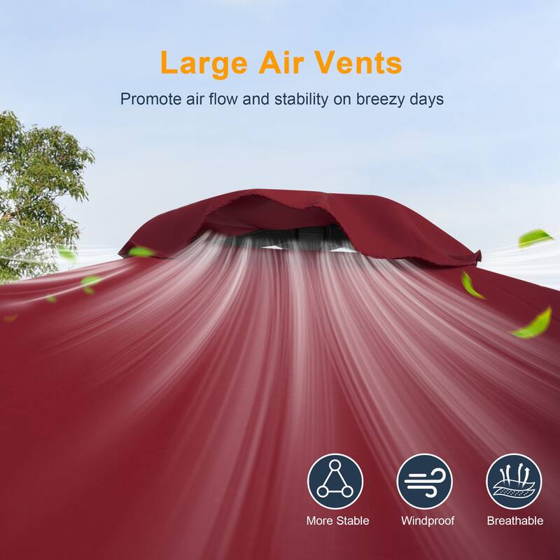 LIVOOSUN 6x9Ft Patio Market Umbrella Weather-Resistant Table Umbrella