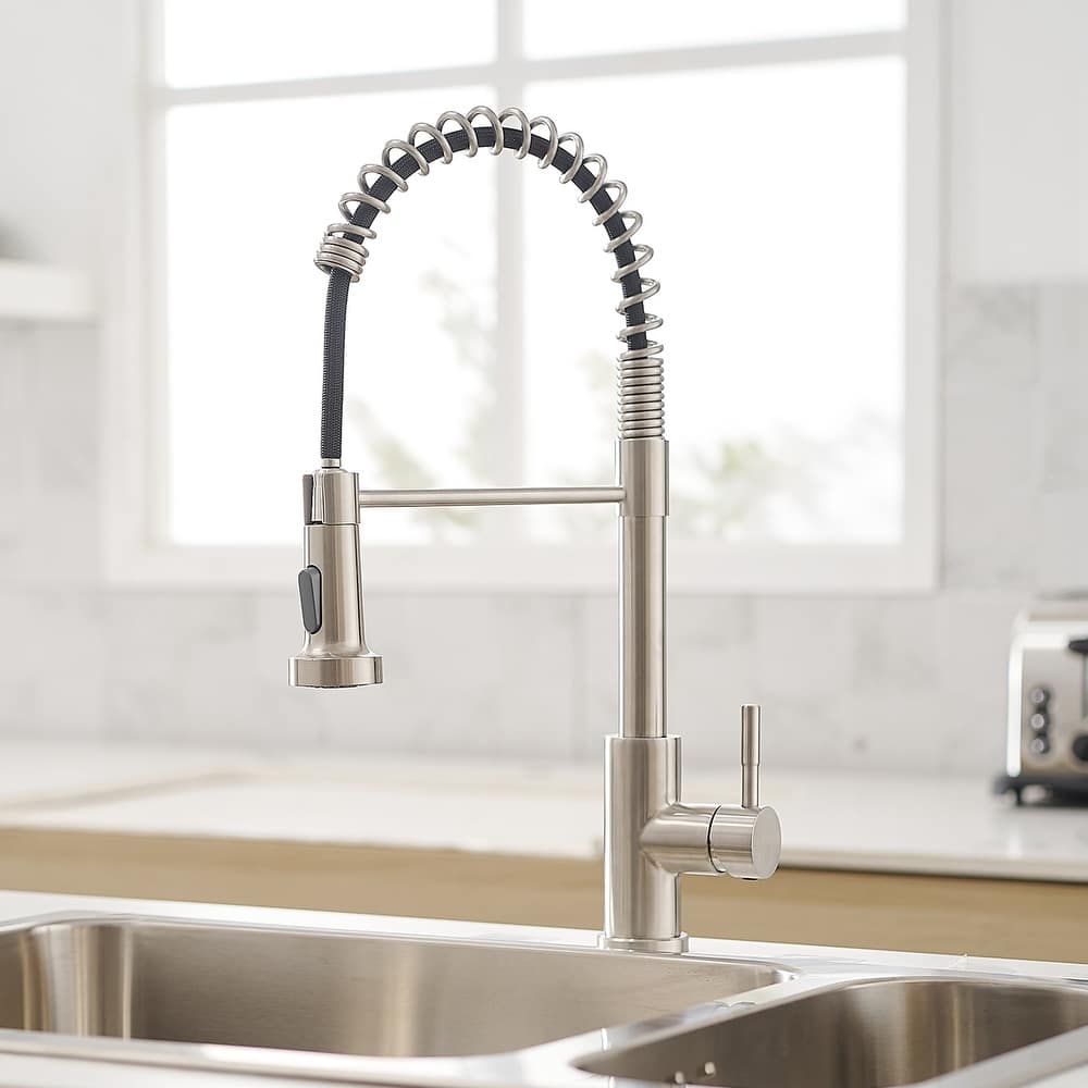 Single Handle Pull Down Kitchen Faucet with Double-Function