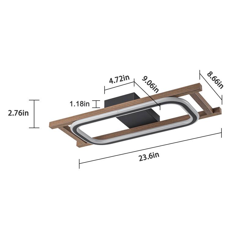 Modern Farmhouse Rectangle LED Semi Flush Mount