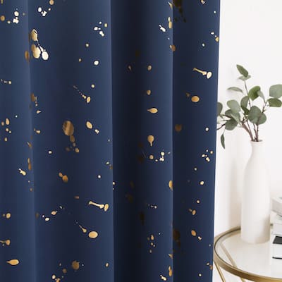 Deconovo Gold Spot Curtain Panel Pair (2 Panel)