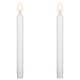 preview thumbnail 2 of 7, LED Flickering Flameless Taper Church-Top Christmas Candles - 9.75" - White - Set of 2