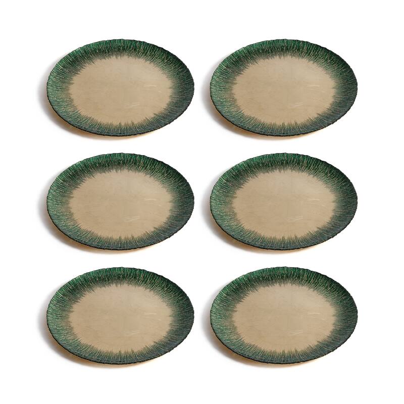 Celestial Rim Glass Dinner Plates, Set of 6