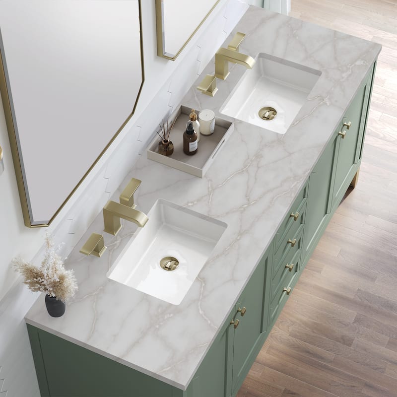 Chicago 72" Double Vanity, Smokey Celadon, w/FreePower Wireless Charger