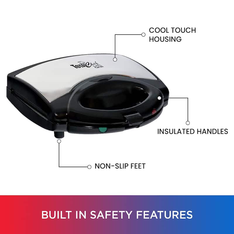 Total Chef 4-in-1 Grill Waffle Maker Sandwich Press Open Griddle
