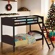 preview thumbnail 2 of 6, Kid Bed Frame Wooden Versatile Twin over Twin Bunk Bed with Arched Headboard