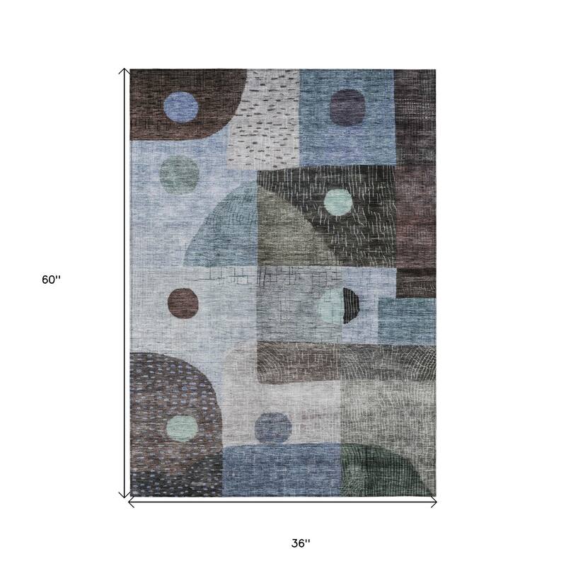 HomeRoots Geometric Transitional Rectangle Outdoor Rug
