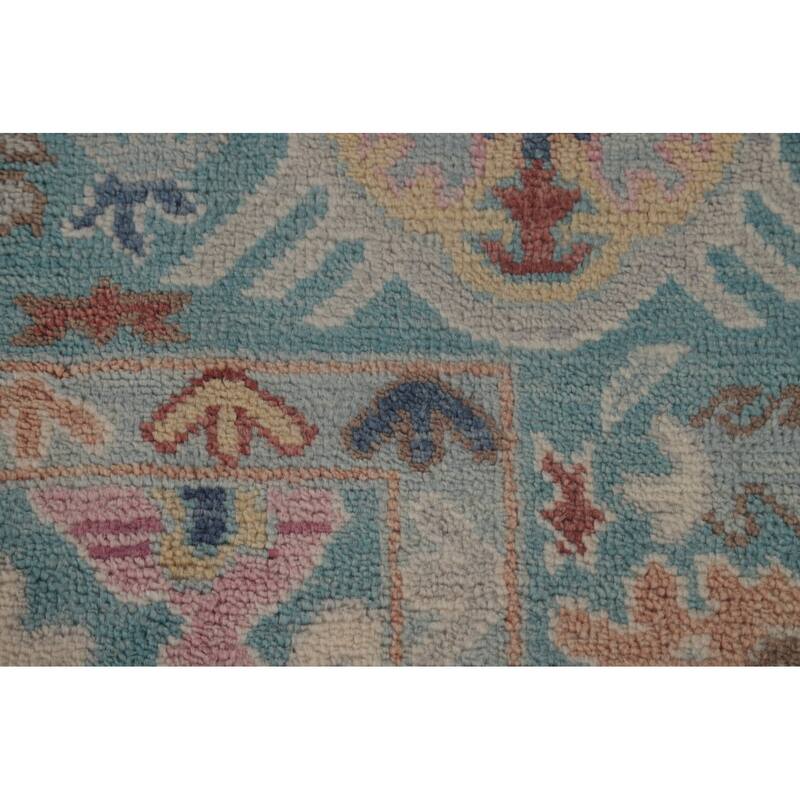 All-Over Oushak Indian Area Rug Handmade Wool Carpet - 7'11"x 9'11"