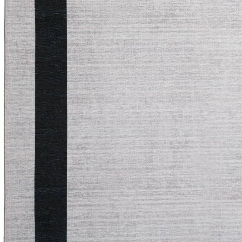 Machine Washable-Eco-Friendly Area Rug With Non-Slip Backing Everest Design - 5'4''x8' - Creme&Black