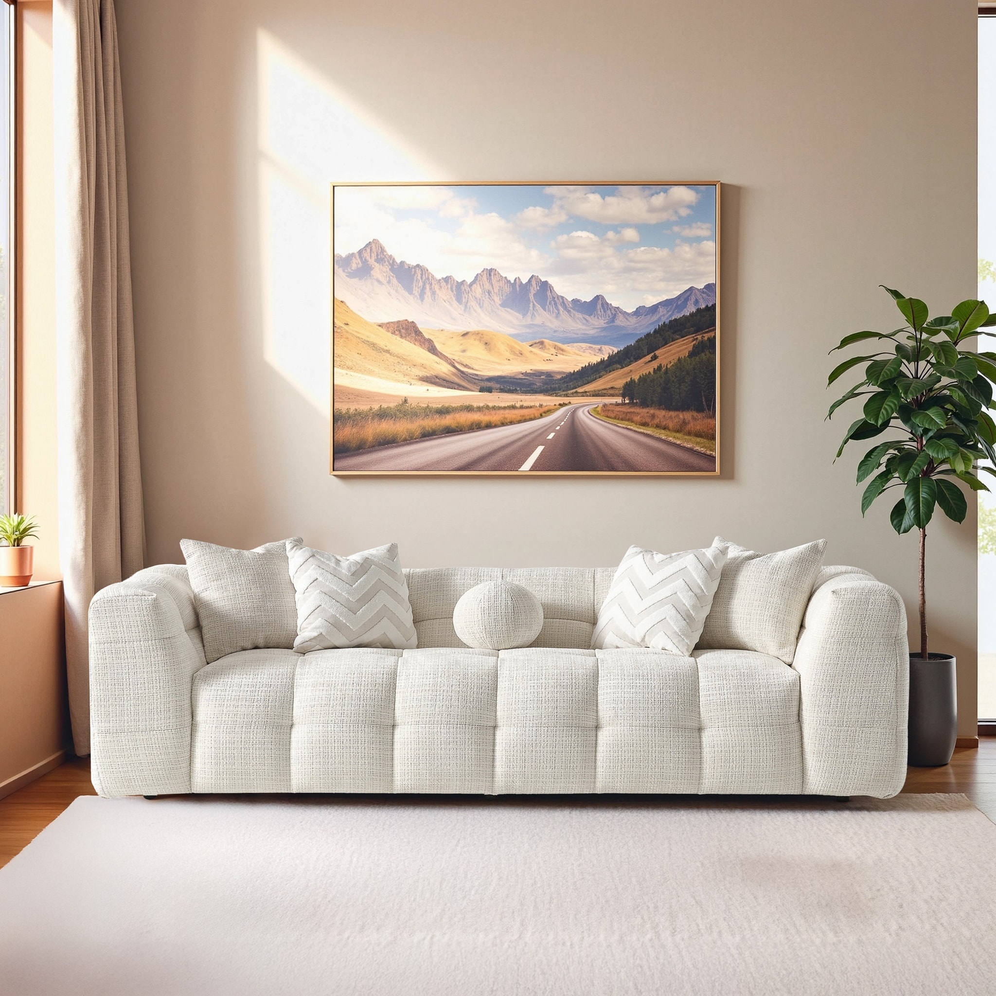 Fresno Elegant Chenille 3-Seater Sofa with Tufting and Luxe