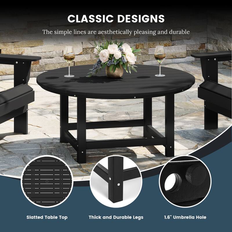 Altura Outdoor 5-Piece Adirondack Chair & Round Coffee Table Conversation Set
