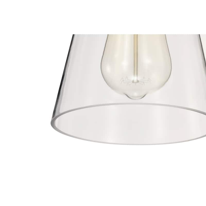 Briarwood 5.9 in. 1-Light Pendant with Clear Cone Glass Shade