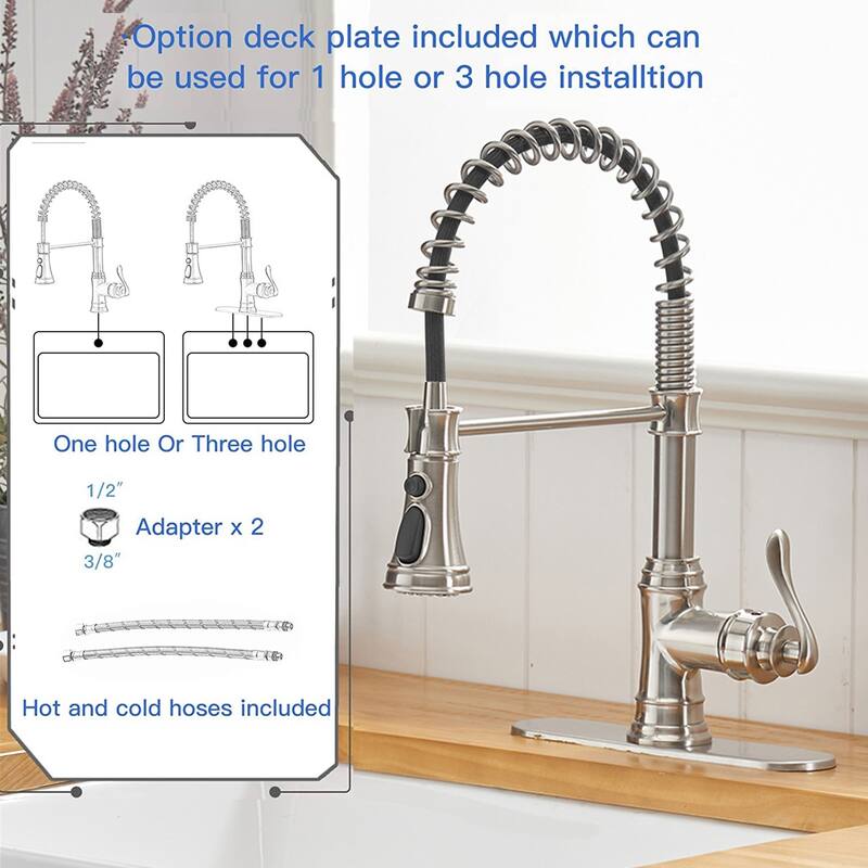 Single Handle Kitchen Sink Faucet With Pull Down Sprayer Commercial Kitchen Faucet One Hole Spring High Arc Gooseneck Bar Faucet