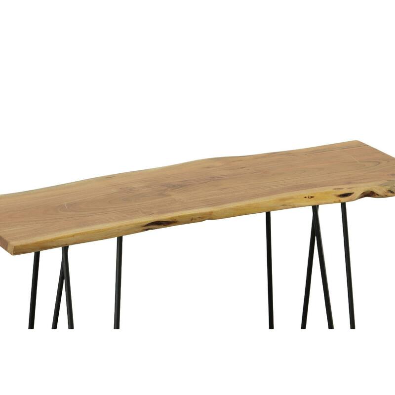 Wooden Top Console Table with Hairpin Legs - 40"