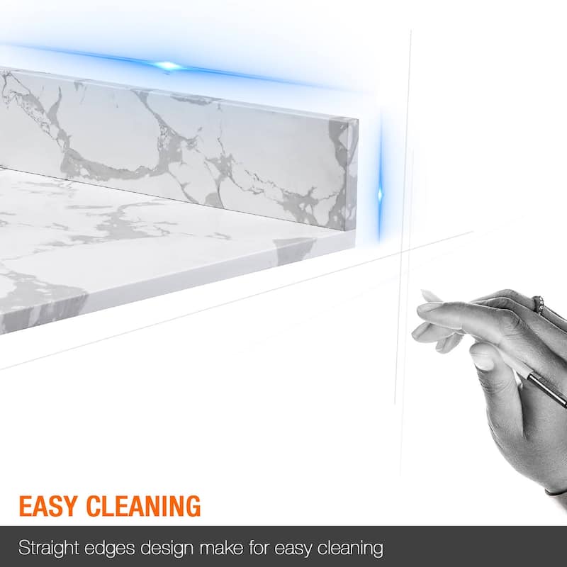 Glacifrost 61 inch Cultured Marble Bathroom Vanity Top with Single Sink