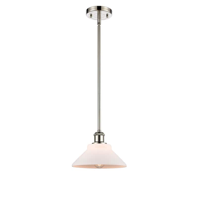 Innovations Lighting Orwell 9" Wide Mini Pendant - Polished Nickel / Matte White