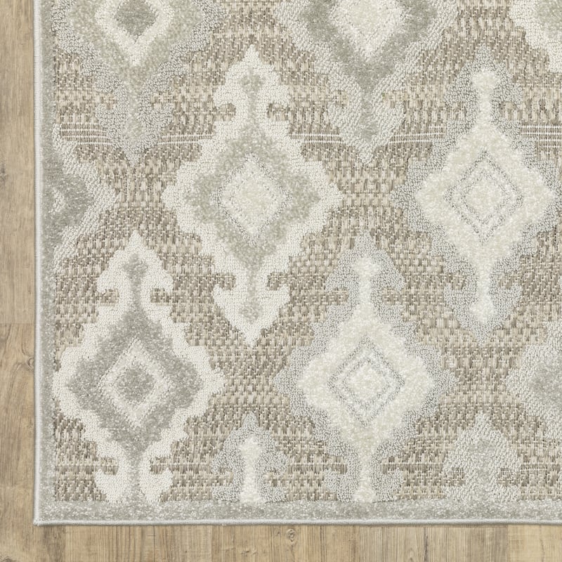 Style Haven Thassos Global Medallions Beige/ Grey Mixed Pile Area Rug