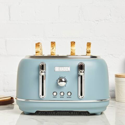 Haden Highclere Pool Blue 4-slice Wide Slot Toaster