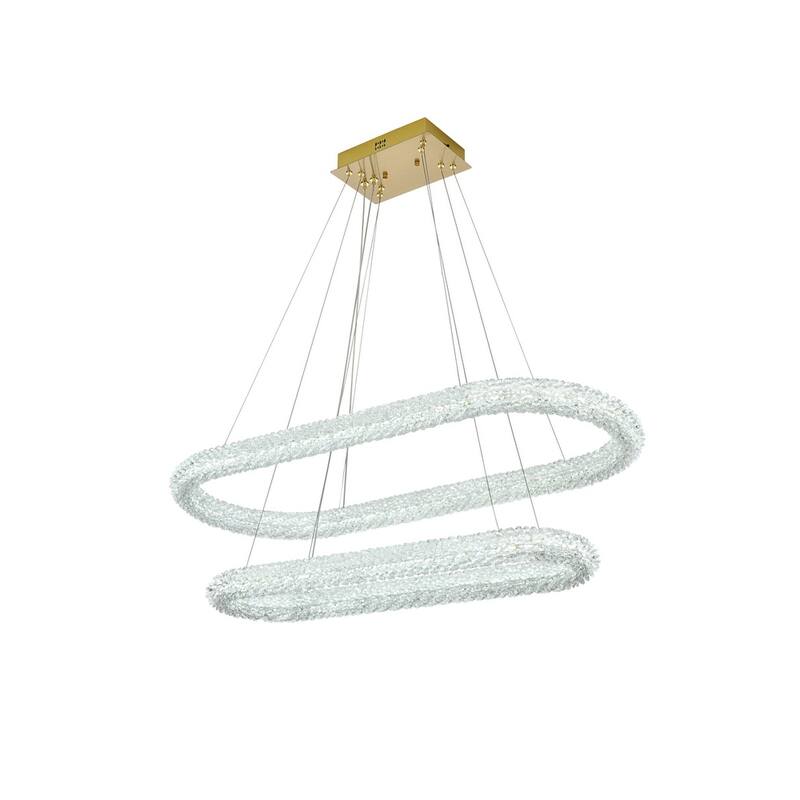 Elegant Lighting 3800G42L2 Bowen 42" Wide LED Crystal Ring Chandelier
