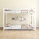 preview thumbnail 1 of 14, Heavy-Duty Sturdy Metal Noise Reduced Safety Guardrail Metal Twin Bunk Bed White