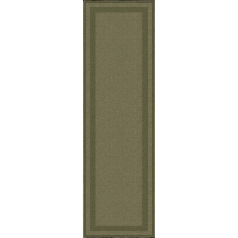 Well Woven Plain Border Flat-Weave Area Rug
