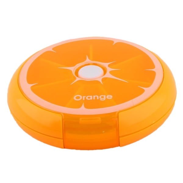 Household Travel Plastic Lemon Shaped Medicine Pill Box Case Container Orange